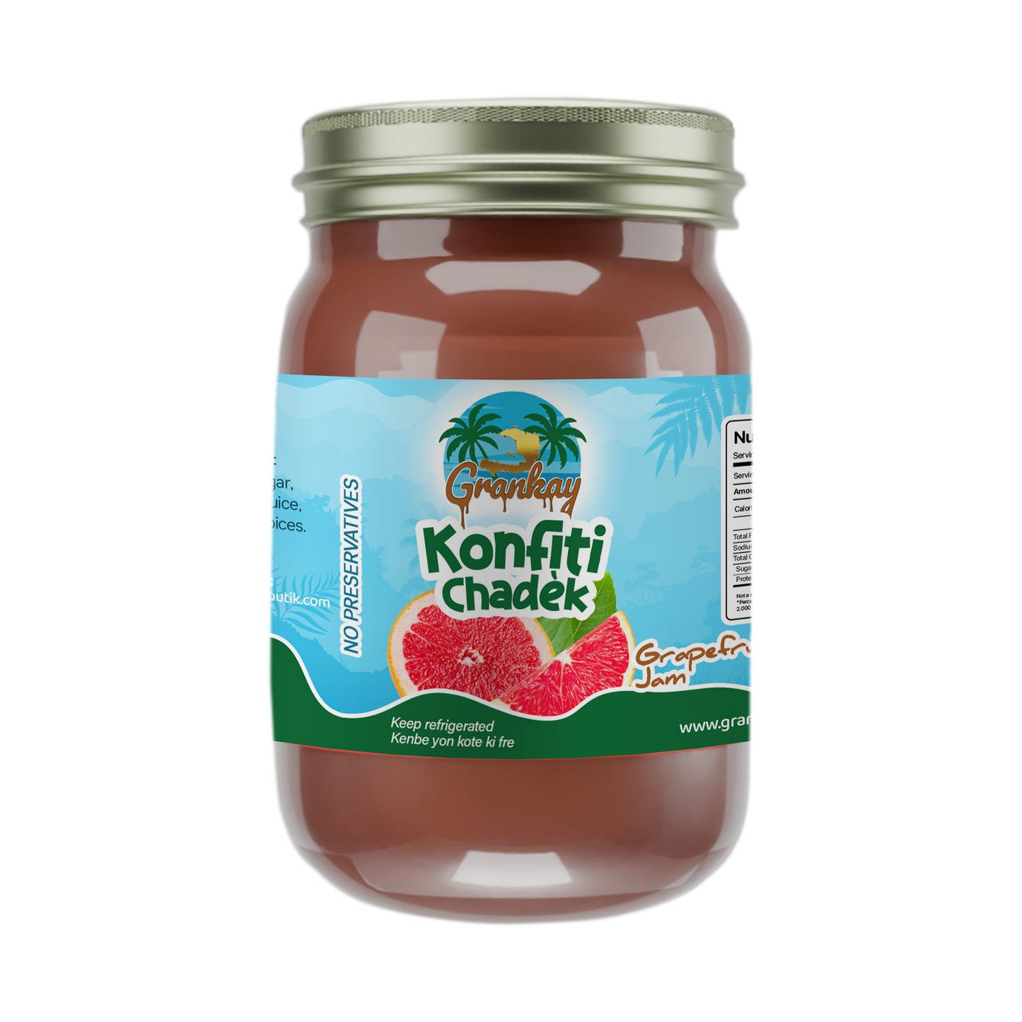 Konfiti Chadek Haitian Grapefruit Jam jar